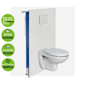 Panneau d'habillage pour bâti,support WC suspendu, 1200x1200x4 mm, finition Marbre Gris, Modèle Versilla KOBERT,IN