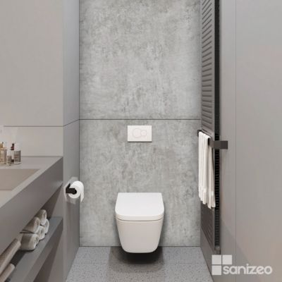 Panneau d'Habillage WC suspendu  - 120x120 cm  - Ep. 4mm - Effet Béton - URBAN CONCRETE KOBERTIN