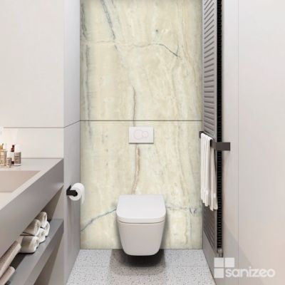 Panneau d'Habillage WC suspendu  - 120x120 cm  - Ep. 4mm - Effet Marbre Beige - SABANA KOBERTIN