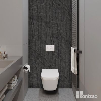 Panneau d'Habillage WC suspendu  - 120x120 cm  - Ep. 4mm - Effet Pierre Noire - MANSON KOBERTIN