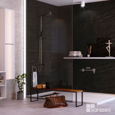 Panneau d'Habillage WC suspendu - 120x120 cm - Ep. 4mm - Effet Pierre ...