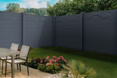 Panneau de clôture 1,9m LIFE H.170cm aluminium Gris
