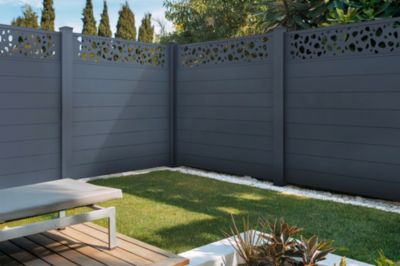 Panneau de clôture 1,9m SUNNY H.170cm aluminium Gris
