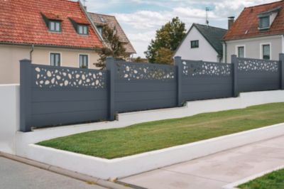 Panneau de clôture 1,9m SUNNY H.90cm aluminium Gris