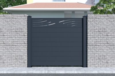 Panneau de clôture 1,9m VELETA H.170cm aluminium Gris