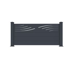 Panneau de clôture 1,9m VELETA H.90cm aluminium Gris