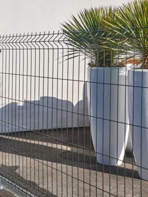 Panneau de clôture grillagée Blooma Louga gris 200 x h.193 cm