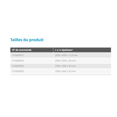 Panneau de construction wedi XL 250 x 90 cm épaisseur 12,5 mm