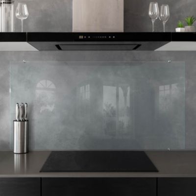 Panneau Décoratif Cuisine Sur Verre - Fond Abstraction Bleu - 100x50 Cm - Tulup