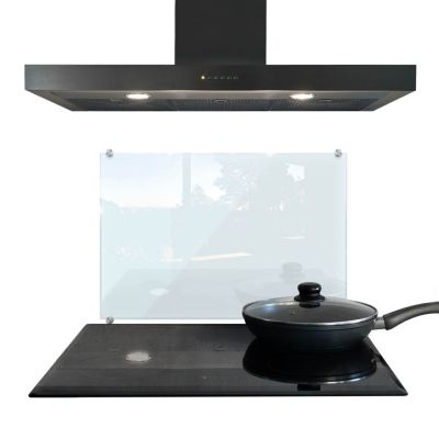 Panneau de cuisine en verre Tulup 60x40 cm protection transparente avec fixation par clips