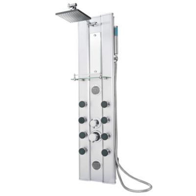 Panneau de douche en aluminium douche à effet pluie argent