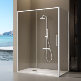 Panneau de douche lateral fixe pour paroi de douche DELTA Blanc mat 66.5-69 cm