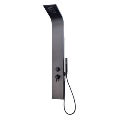 Panneau de douche mécanique blanc et noir Essebagno Essegun gun métal