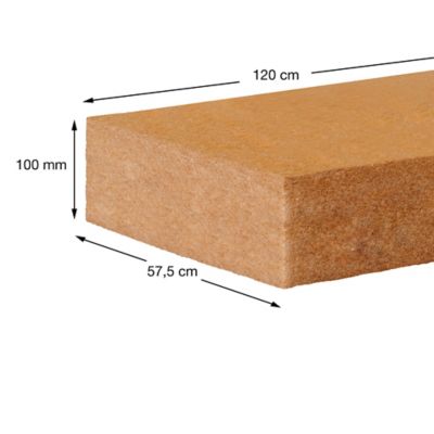 Panneau de fibre de bois Soprema 122 x 57,5 cm ep. 100 mm 2.6m²K/W (vendu par lot 4 panneaux)