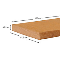 Panneau de fibre de bois Soprema 122 x 57,5 cm ep. 40 mm R. 1,05 mÂ²K/W (vendu par lot 10 panneaux)