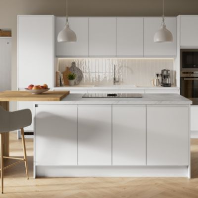 Panneau de finition îlot GoodHome Garcinia blanc mat H. 89 cm x l. 200 cm x Ép. 16mm