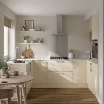 Panneau de finition îlot Goodhome Stevia crème H. 89 cm x l. 200 cm x Ep. 18 mm