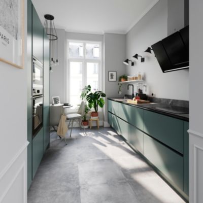 Panneau de finition îlot Goodhome Stevia vert H. 89 cm x l. 200 cm x Ep. 18 mm