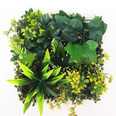 Panneau de Plantes Artificielles 25x25cm - Anti-UV Décoration Murale - Pelouse Milan Vert - Pour Intérieur/Extérieur