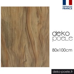 Panneau de protection EFFET BOIS CHÊNE - Largeur 80 - Hauteur 100cm - deko-poele.fr