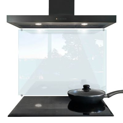 Panneau de protection pour cuisine Tulup 80x60 cm verre trempé transparent avec fixations