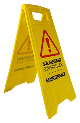 Panneau de signalisation sol glissant chevalet jaune