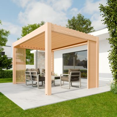 Panneau décoratif 4 pour pergola chêne clair H.225 x l.60 cm 4ALU