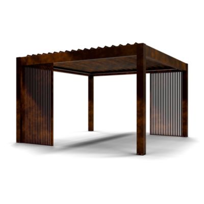 Panneau décoratif 4 pour pergola coloris rouille H.225 x l.120 cm 4ALU