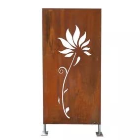 Panneau décoratif de jardin Alba acier rouille 100 x 60 cm