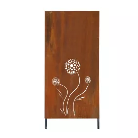 Panneau décoratif de jardin Tara acier rouille 100 x 60 cm