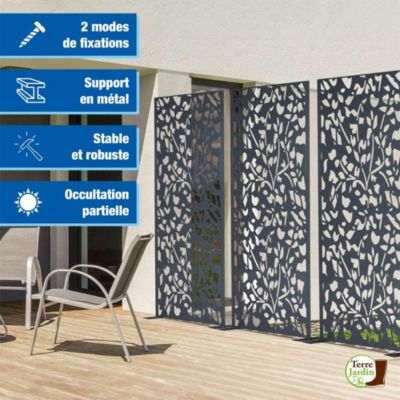 Panneau decoratif exterieur metal 160 x 60 CM gris