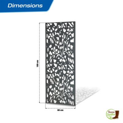 Panneau decoratif exterieur metal 160 x 60 CM gris