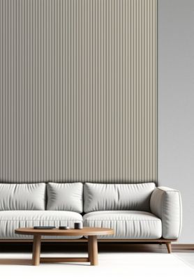Panneau décoratif fraisé beige L.280 x l.60 x ép.1,5 cm, Serval