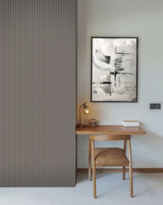 Panneau décoratif fraisé beige L.280 x l.60 x ép.1,5 cm, Serval