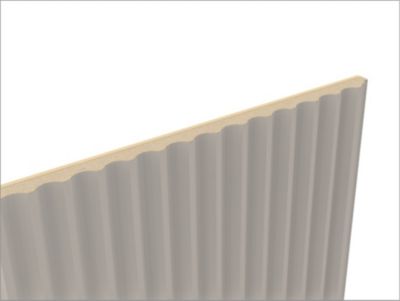 Panneau décoratif fraisé beige L.280 x l.60 x ép.1,5 cm, Serval