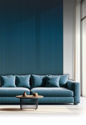 Panneau décoratif fraisé bleu L.280 x l.60 x ép.1,5 cm, Serval