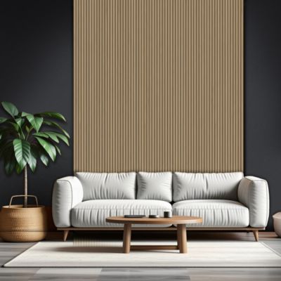 Panneau décoratif fraisé Caiman effet chêne L.280x l.60cm Ep. 1,5cm