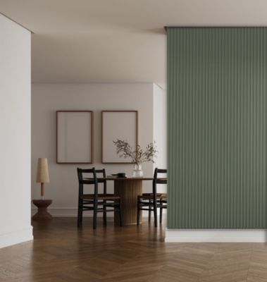 Panneau décoratif fraisé vert olive L.280 x l.60 x ép.1,5 cm, Serval
