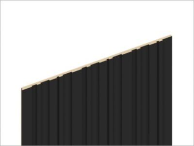 Panneau décoratif fraisé Wallaby noir L.280x l.60cm Ep. 1,5cm