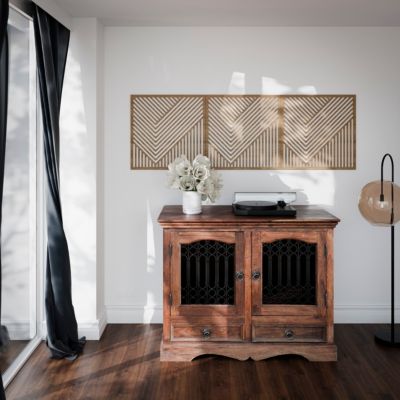 Panneau décoratif mural Lise effet bois clair L.60 x l.60 x ép.1cm 3pcs