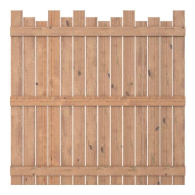 Panneau déstructuré de clôture en bois traité, marron, L.180 x H.180 cm, Kauri