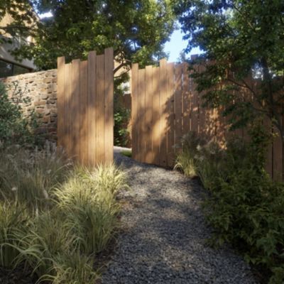 Panneau déstructuré de clôture en bois traité, marron, L.180 x H.180 cm, Kauri