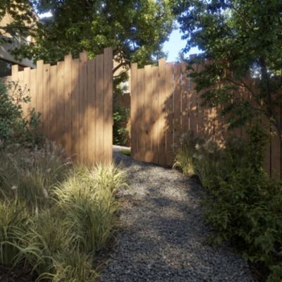 Panneau déstructuré de clôture Kauri en bois traité marron L. 180 x H.180 cm