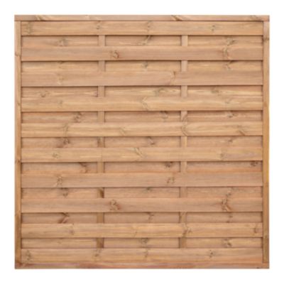 Panneau droit de clôture Arve 2 en bois traité marron ép.30 mm L. 180 x H.180 cm