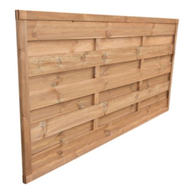 Panneau droit de clôture Arve 2 en bois traité marron ép.30 mm L. 180 x H.90 cm