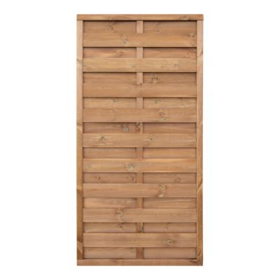 Panneau droit de clôture Arve 2 en bois traité marron ép.30 mm L. 90 x H.180 cm
