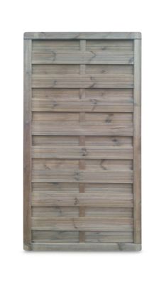Panneau droit de clôture Darling en bois traité marron ép.40 mm L. 90 x H.180 cm