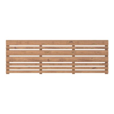 Panneau droit de clôture Mahoe en lames bois déstructurées ajourées traitées marron L. 180 x H.60 cm