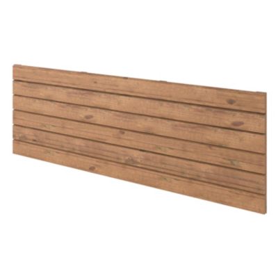 Panneau droit de clôture Mahoe en lames bois larges ajourées traitées marron L. 180 x H.60 cm