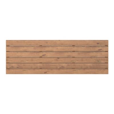Panneau droit de clôture Mahoe en lames bois larges ajourées traitées marron L. 180 x H.60 cm